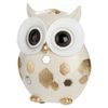 Dekorace figurka sova Midas bílá/hnědá 1ks, 6x9,5x12 cm