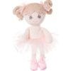 Plyšová bábika so svetlými vlasmi Little Ballerina ružová 1ks, 15 cm