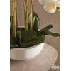 Umělá květina orchidej bílá v bílém květináči, 64 cm