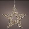 Vianočná dekorácia hviezda s LED svetlami a blikajúcim efektom zlatá, 9,5x60 cm