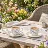 Porcelánová sada šálek s podšálkem na espresso 2ks Fancy Garden Příroda 120ml, Easy Life