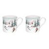 Porcelánový set hrnky na čaj 2ks lyžaři 300ml Chalet, Easy Life