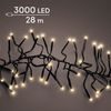 Vánoční světelný řetěz 3000 LED teplá zlatá, 28 m