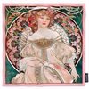 Hedvábný šátek Reverie 90x90cm, Alfons Mucha