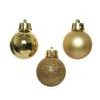 Sada vánočních plastových ozdob 14ks zlatá, 3 cm