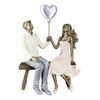 Dekorace zamilovaný pár na lavičce bronzová, 7,5x16,5x24,5 cm