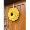 Dekorace věnec na dveře růže žlutý, 45 cm