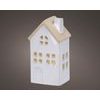 Keramická dekorace domeček s LED osvětlením, 6,7x8,7x15,5cm