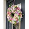 Jarní dekorace věnec na dveře jarní kvítí barevný, 48 cm