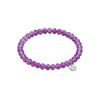 Náramek se skleněnými krystaly fuchsiový 3-8mm 1ks, 18 cm
