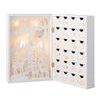 Vánoční dekorace kniha adventní kalendář s LED osvětlením bílý, 11x23,5x34,5 cm