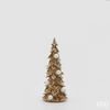 Vianočná dekorácia stromček zlatý s perlami, 34x13 cm