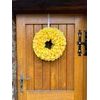 Dekorace věnec na dveře růže žlutý, 45 cm