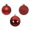 Sada vánočních plastových ozdob 10ks červená, 6 cm