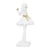 Dekorace figura děvčátko s žabkou bílá, 10,5x11x24 cm