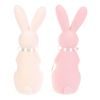 Velikonoční dekorace semišový stojící zajíc růžový/bílý 1ks, 10x9x30 cm