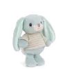 Plyšový zajíček v triku Bouncy Bunny modrý, 15 cm