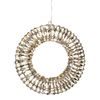 Vianočná dekorácia kruh s LED svetlami a blikajúcim efektom zlatý, 8x38 cm
