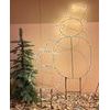 Vánoční dekorace sněhulák na zapíchnutí do květináče 250 LED, 60x40x77 cm