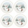 Vianočná porcelánová súprava dezertných tanierov 4ks Chalet 19 cm, Easy Life