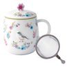 Porcelánový hrnček so sitkom a viečkom na čaj Fancy Garden 450 ml, Easy Life