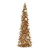 Vianočná dekorácia stromček zlatý s perlami, 48x18 cm