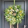 Jarní dekorace věnec na dveře jarní kvítí, 60-65 cm