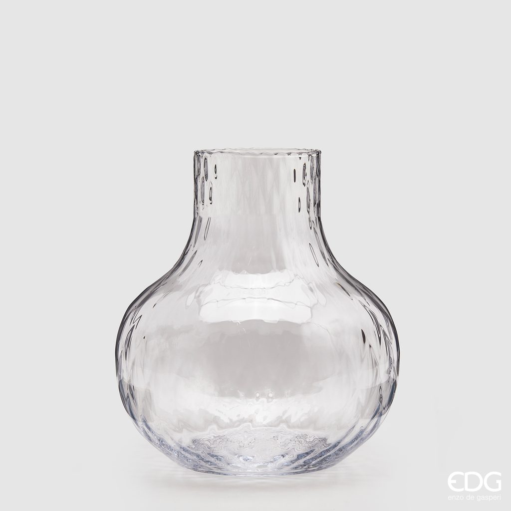 Homedesignshop.cz - Skleněná váza s hrdlem Collo čirá, 25x23 cm - EDG - Vázy  a mísy - Bytové doplňky - Eshop s interierovými doplňky