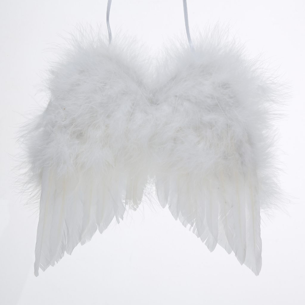 Homedesignshop.cz - Závěsná andělská křídla Fay z peří bílá, 28-34 cm -  BOLTZE - Vánoční dekorace - Vánoce - Eshop s interierovými doplňky