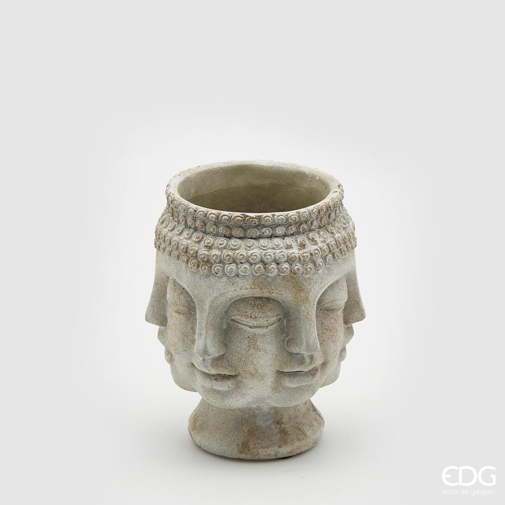 Homedesignshop.cz - Kameninová váza Buddha, 18x15x14 cm - EDG - Vázy a mísy  - Bytové doplňky - Eshop s interierovými doplňky