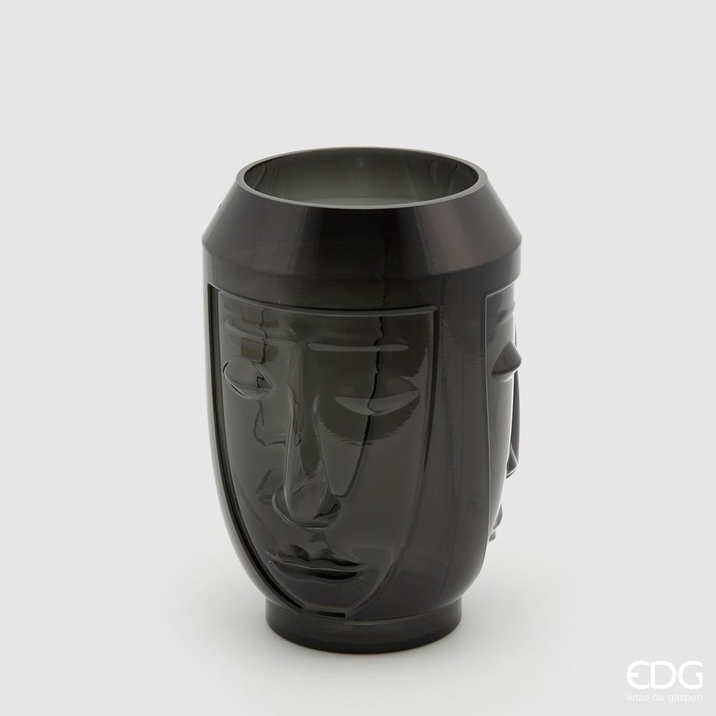 Homedesignshop.sk - Keramická váza faccio s tvárou čierna V28 cm - EDG -  Vázy a mísy - Bytové doplnky - Eshop s interiérovými doplnkami