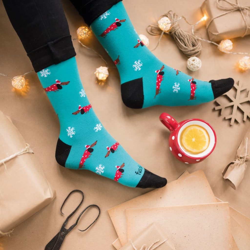 Homedesignshop.cz - Ponožky HotDog vánoční - FUSAKLE - Veselé ponožky -  Osobní doplňky - Eshop s interierovými doplňky