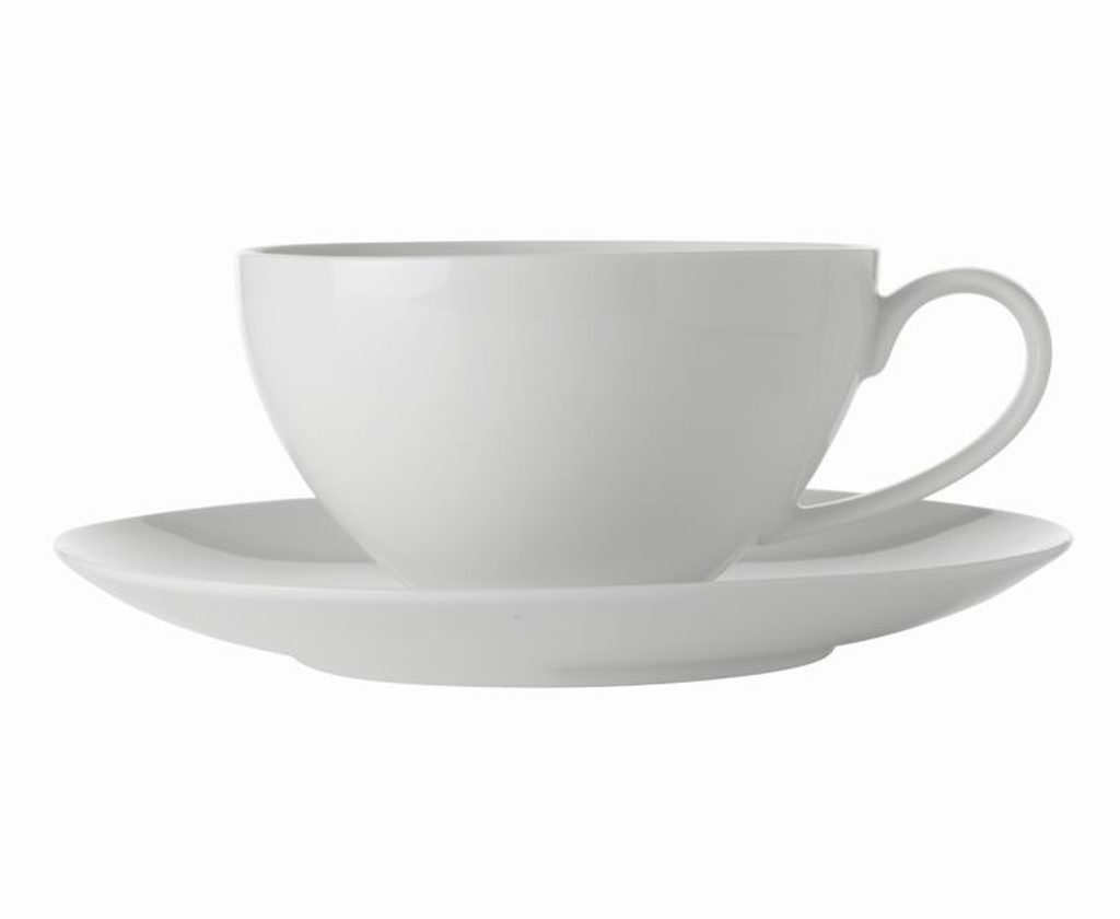 Homedesignshop.cz - Šálek s podšálkem na čaj 400ml White Basic, Maxwell &  Williams - MAXWELLl & WILLIAMS - Konvice a hrnky na čaj - Káva a čaj -  Eshop s interierovými doplňky