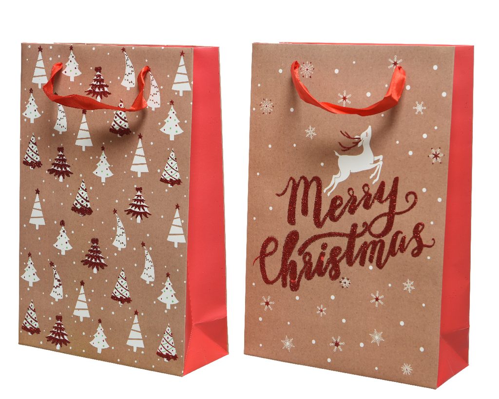 Homedesignshop.sk - Vianočné darčeková taška, 10x26x32 cm - KAEMINGK - Vianočné  darčekové tašky - Vianoce - Eshop s interiérovými doplnkami