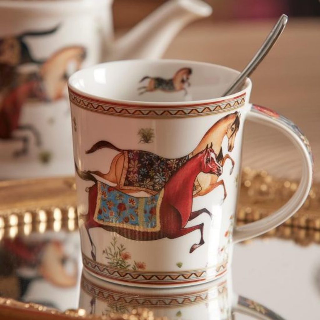 Homedesignshop.cz - Porcelánový hrnek na čaj Ambra, 9,5 cm - EDG - Konvice  a hrnky na čaj - Káva a čaj - Eshop s interierovými doplňky
