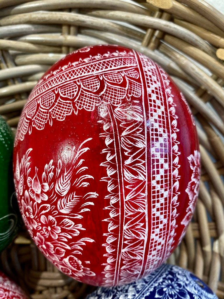 Homedesignshop.cz - Ručně malované pštrosí vejce 16 cm, 1ks - Dekorace -  Velikonoce - Eshop s interierovými doplňky