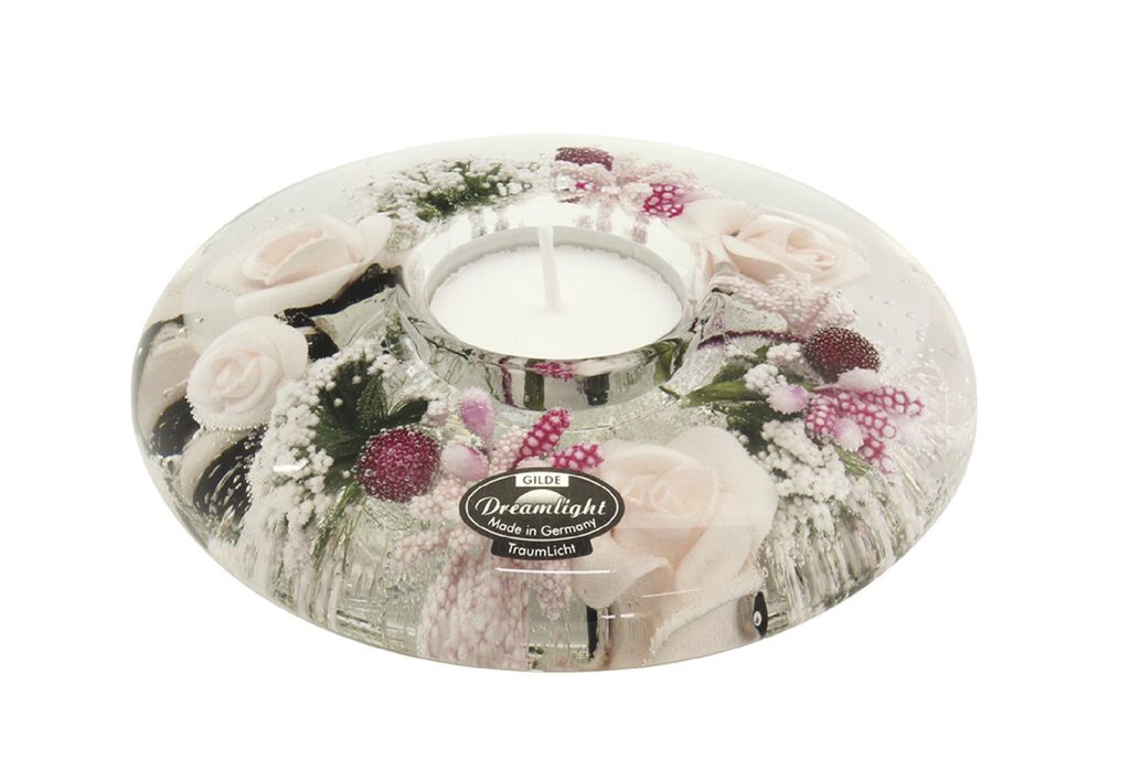 Homedesignshop.cz - Skleněný svícen na čajovou svíčku Little Rose - GILDE -  Svícny - Bytové doplňky - Eshop s interierovými doplňky