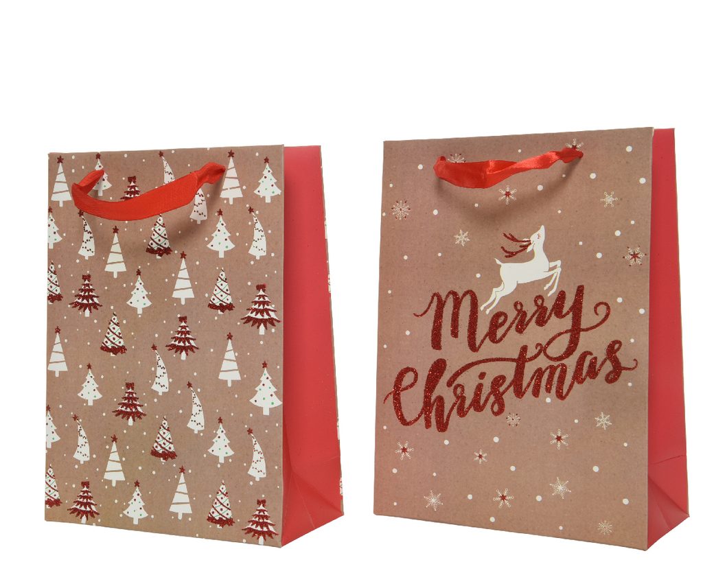 Homedesignshop.cz - Vánoční dárková taška, 8x18x24 cm - KAIMING - Vánoční  dárkové tašky - Vánoce - Eshop s interierovými doplňky
