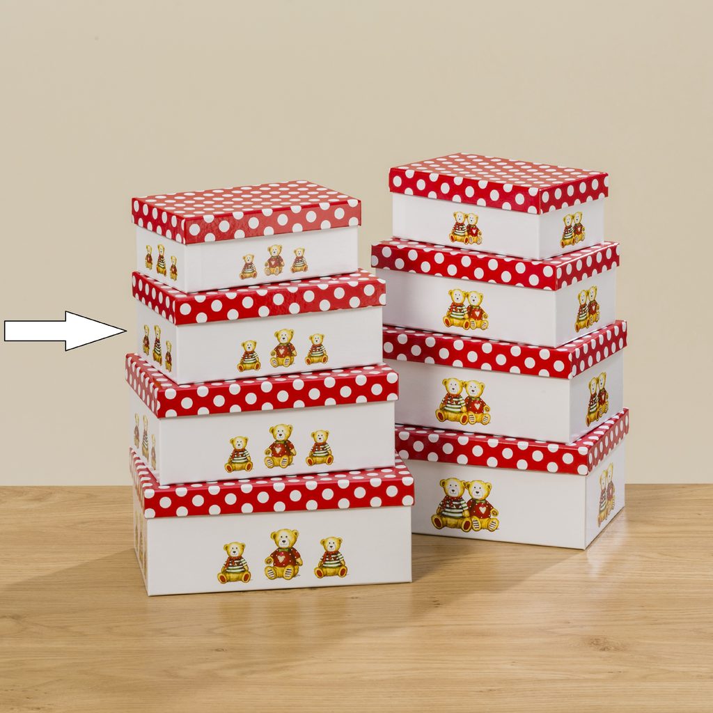 Homedesignshop.cz - Dárková krabička Teddie, 19cm - BOLTZE - Vánoční dárkové  krabičky - Vánoce - Eshop s interierovými doplňky