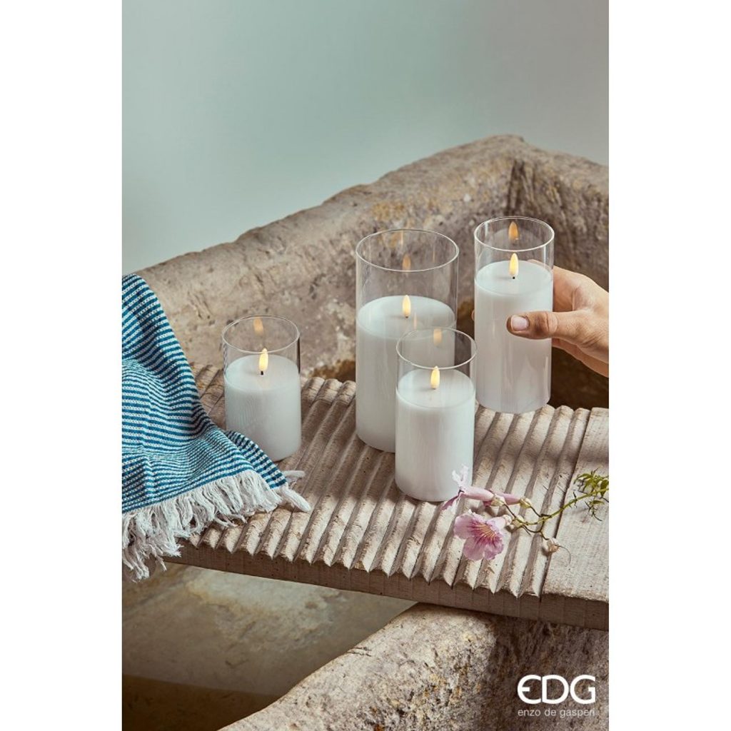 Homedesignshop.cz - Sada svíček s LED osvětlením, 3ks - EDG - Dekorativní  svíčky - Bytové doplňky - Eshop s interierovými doplňky