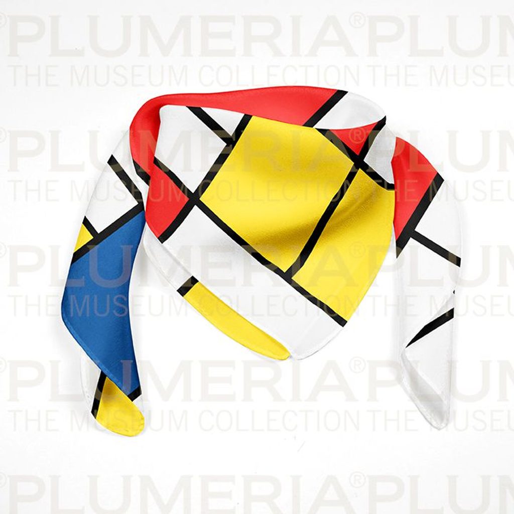 Homedesignshop.cz - Hedvábný šátek Composition, Piet Mondrian - PLUMERIA -  Hedvábné šátky - Osobní doplňky - Eshop s interierovými doplňky