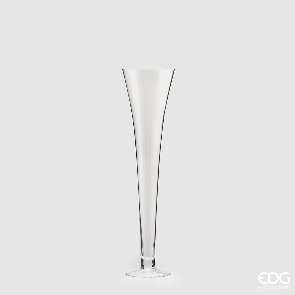 Homedesignshop.cz - Skleněná váza Imbuto trumpeta čirá, 20x80 cm - EDG -  Vázy a mísy - Bytové doplňky - Eshop s interierovými doplňky