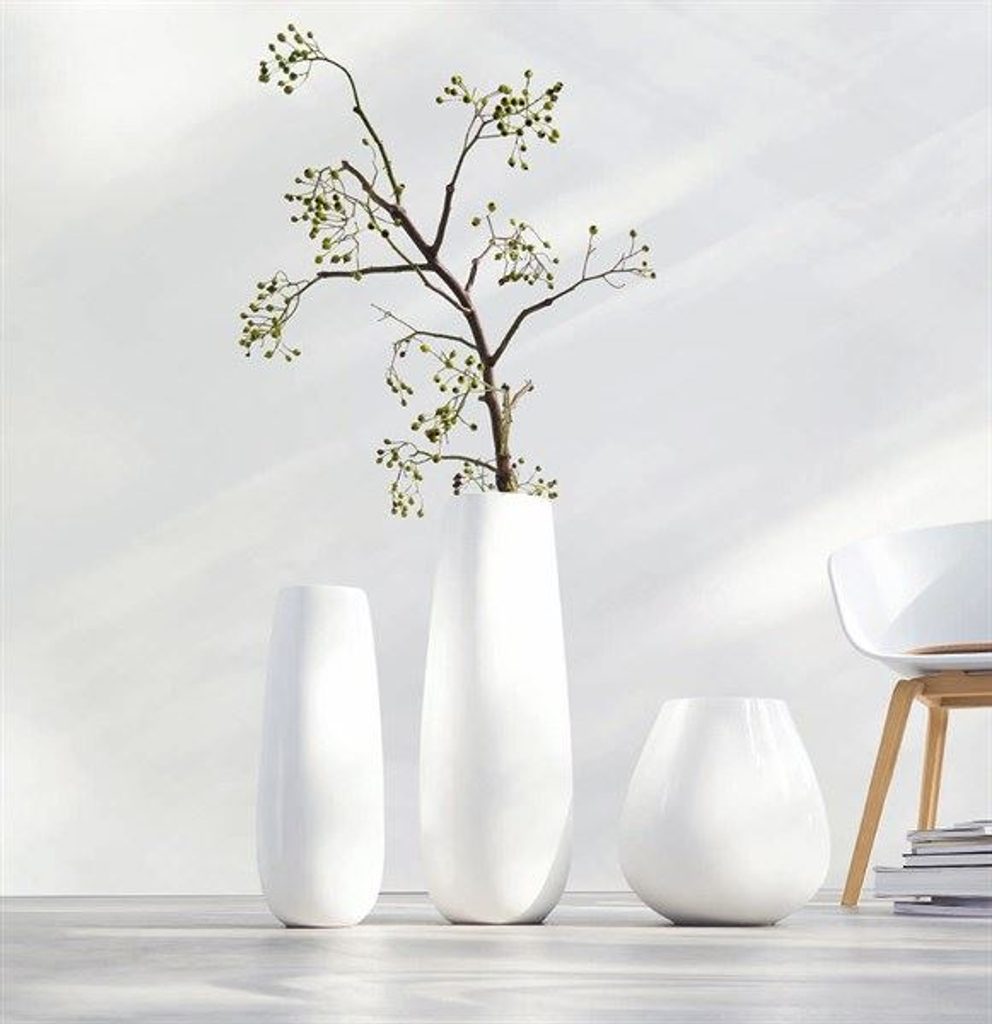 Homedesignshop.cz - Keramická váza Ease bílá, 25x8 cm - ASA Selection - Vázy  a mísy - Bytové doplňky - Eshop s interierovými doplňky