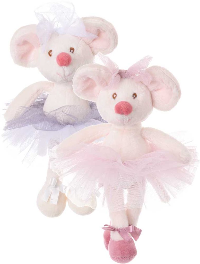 Homedesignshop.cz - Plyšová myška baletka Antonia Little D. Mousy v sukni  bílá 1ks, 15 cm - BUKOWSKI - Plyšové hračky - Osobní doplňky - Eshop s  interierovými doplňky