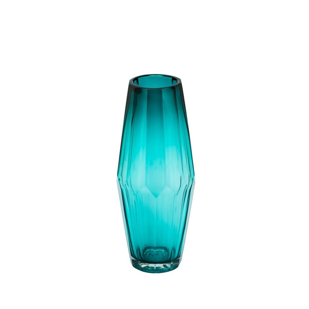 Homedesignshop.cz - Skleněná váza Cutty modrá, 30x13 cm - EDG - Vázy a mísy  - Bytové doplňky - Eshop s interierovými doplňky