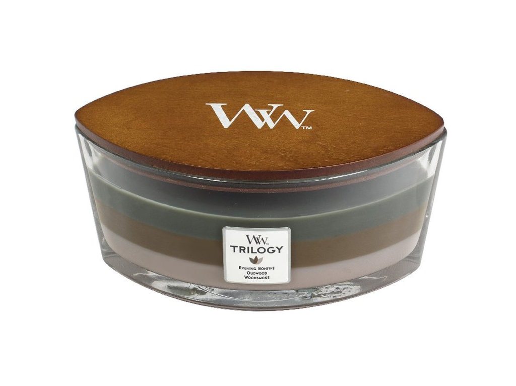 WoodWick Trilogy Cozy Cabin, svíčka loď 453.6 g