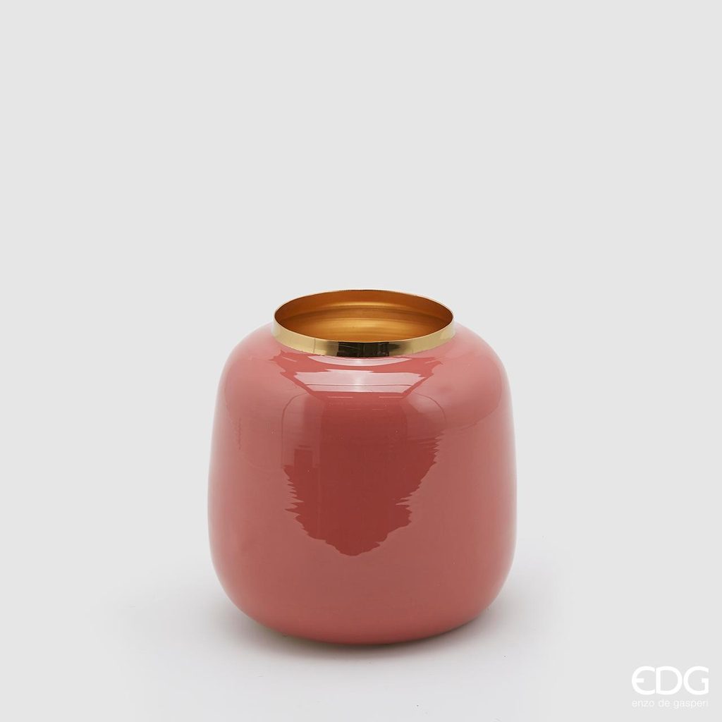 Homedesignshop.cz - Keramická váza Bomb růžová, 16x17 cm - EDG - Vázy a  mísy - Bytové doplňky - Eshop s interierovými doplňky