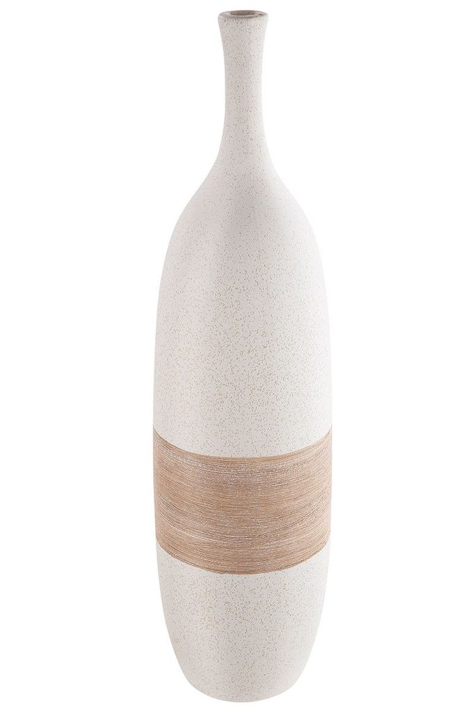 Homedesignshop.cz - Keramická váza Olbia krémovo-hnědá, 40x11,5 cm - GILDE  - Vázy a mísy - Bytové doplňky - Eshop s interierovými doplňky