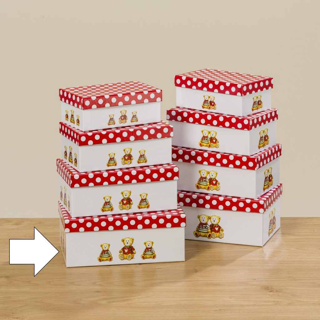 Homedesignshop.cz - Dárková krabička Teddie, 22cm - BOLTZE - Vánoční  dárkové krabičky - Vánoce - Eshop s interierovými doplňky