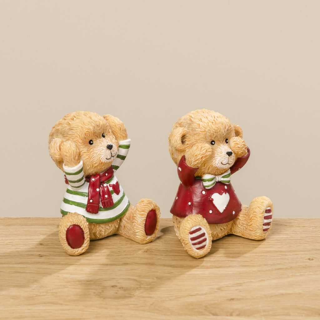 Homedesignshop.cz - Keramický medvídek Teddy v kabátku, 7x6 cm - BOLTZE - Pro  děti - Osobní doplňky - Eshop s interierovými doplňky